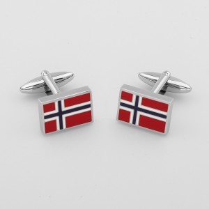 Akcesoria do biżuterii Spinki do mankietów z emalią Spinki do mankietów z flagą norweską
